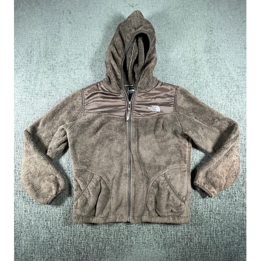 The North Face Girls‎ Brown Osito Full Zip Fleece Hoodie Jacket Size L 14/16